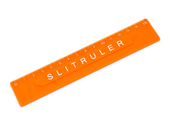 スリットルーラーP１５cm  品番：110200050 ロゴ オレンジマダー,固定も移動も自在にできる定規,ずれない定規,滑らない定規・non-slip ruler